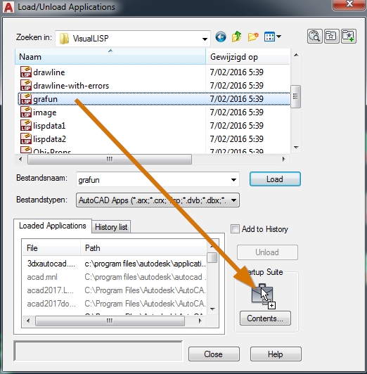 laad lisp in autocad Automatisch StartupSuite