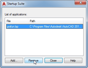 verwijder lisp in autocad StartupSuite